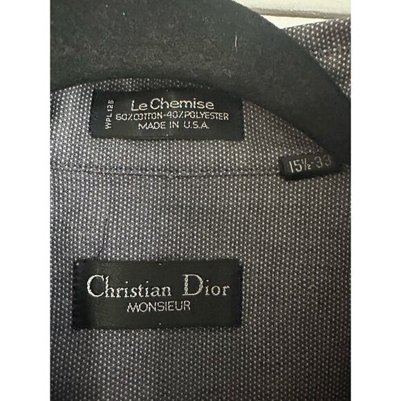 CHRISTION DIOR Monsieur Dark Gray PolyCotton
Blend Button Down Shirt 15 1/2 - 33 - Picture 2 of 4